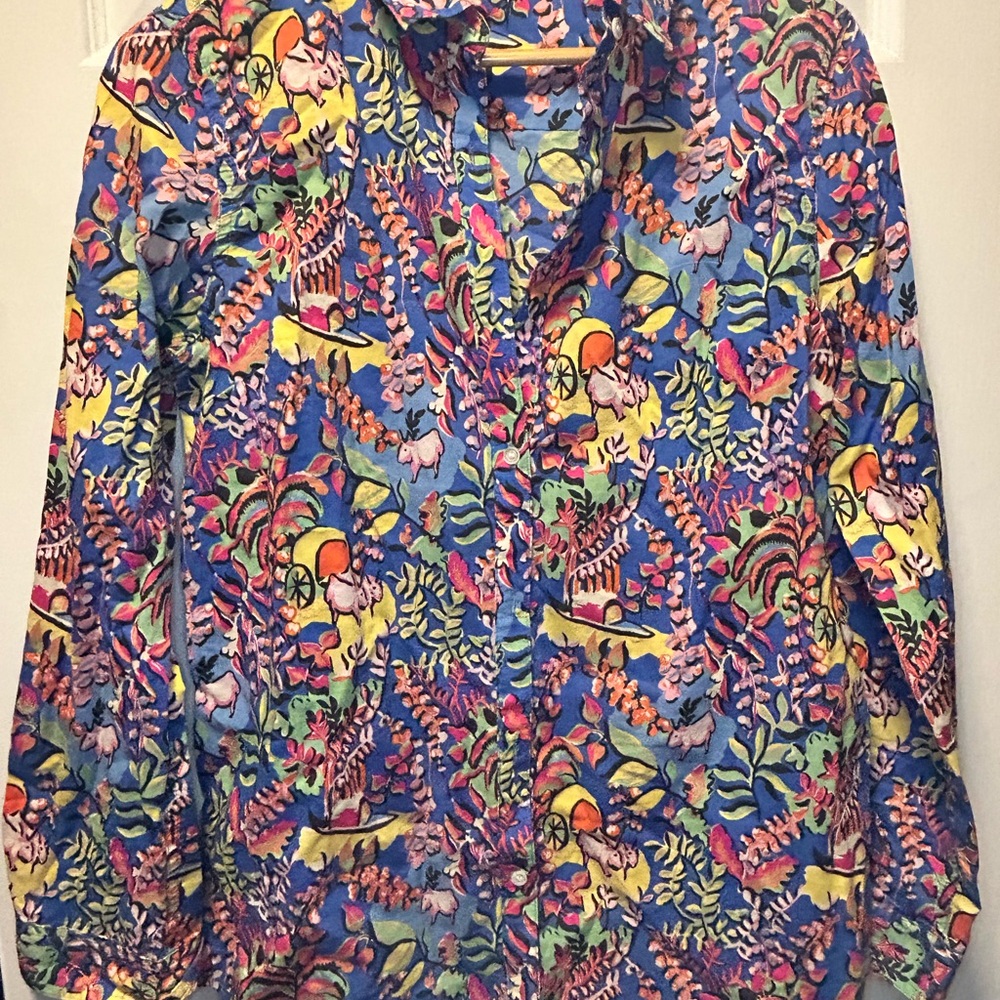 Colorful Floral Button-Up Shirt